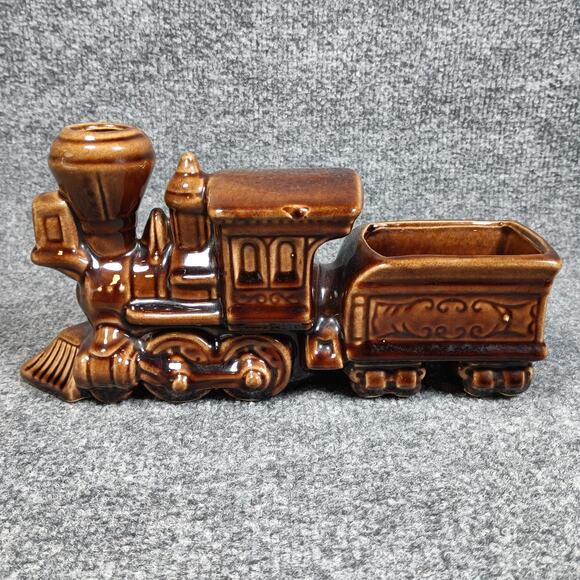 Vintage McCoy Ceramic Train Desk Organizer Business Card Holder - Picture 3 of 9